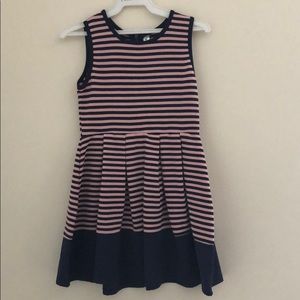 Pink and navy strip dress